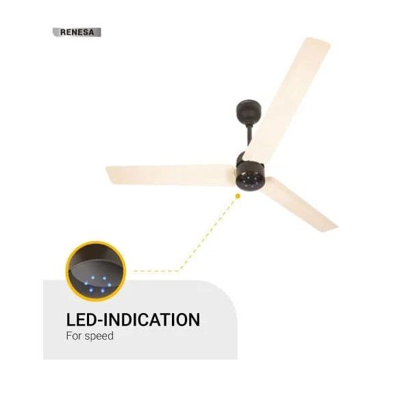 Atomberg Ceiling Fan Renesa Energy Efficient BLDC Motor with Remote 1200mm Ivory and Black