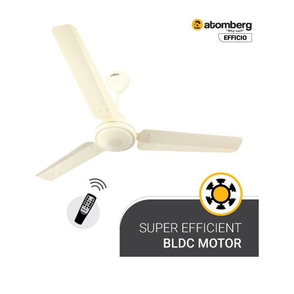 Atomberg Ceiling Fan Efficio Energy Efficient BLDC Motor with Remote 1200mm Ivory