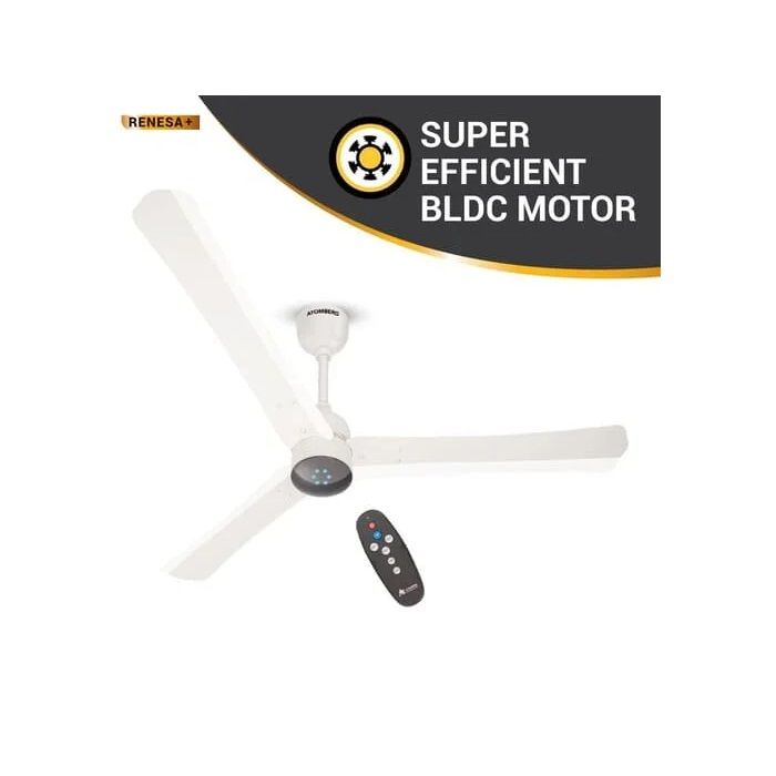 Atomberg Ceiling Fan Renesa + Energy Efficient BLDC Motor with Remote 900mm Pearl White