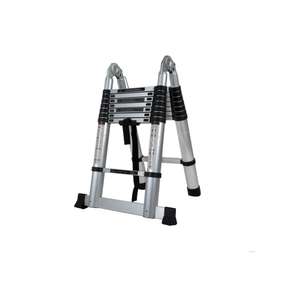 16.5 ft Telescopic Aluminium Ladder 16 Steps A Type Portable Self Support 150Kg Capacity
