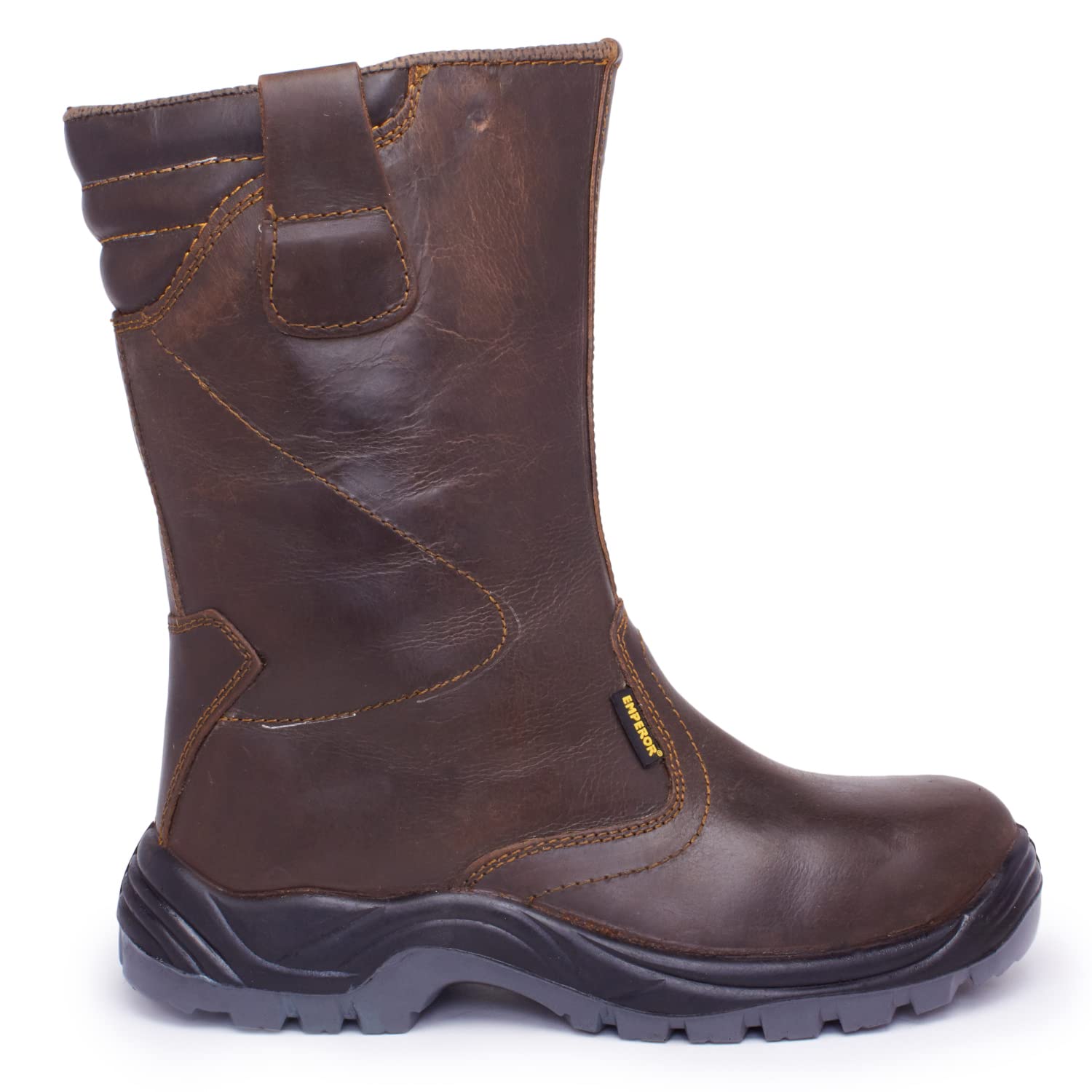 Emperor Brown Leather Rigger Boots Safety Shoe MIKADO