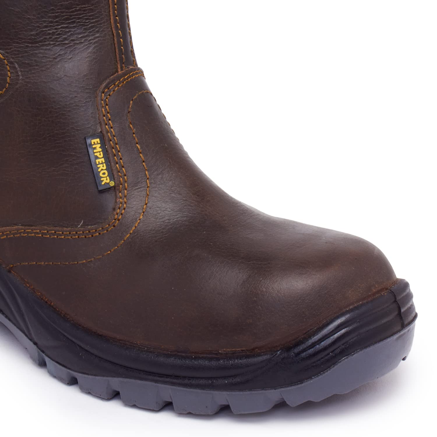 Emperor Brown Leather Rigger Boots Safety Shoe MIKADO