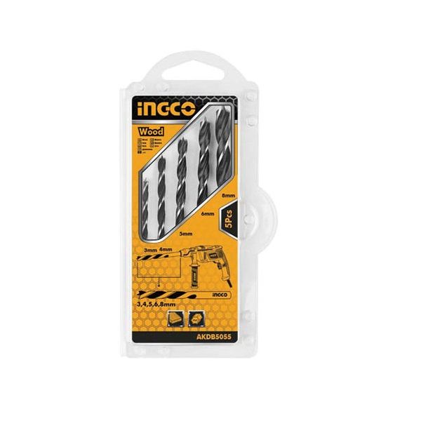 Ingco 5 Pcs Wood Drill Bit Set AKDB5055 (Pack of 3)