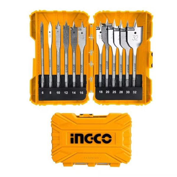 Ingco Flat Wood Drill Bit Set 12 Pcs AKDL1201