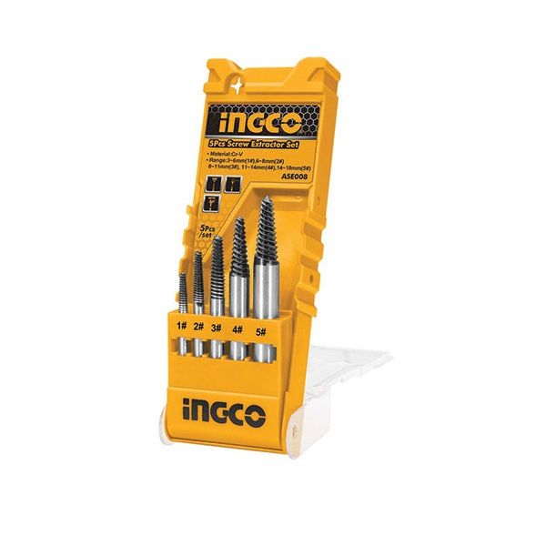 Ingco 5 Pcs Screw Extractor Set ASE008
