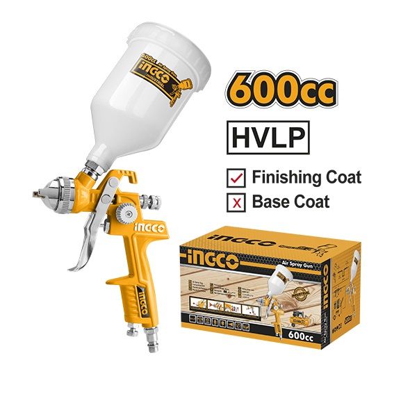 Ingco HVLP Spray Gun 600CC With Operating Pressure 2-3.5 bar ASG1061