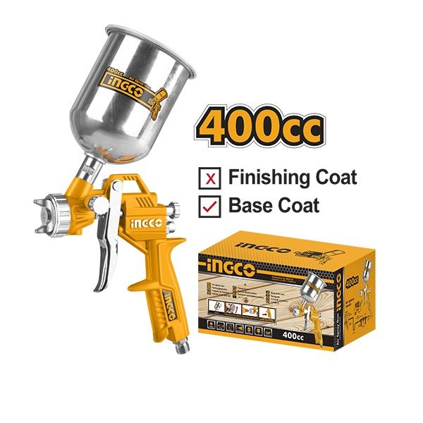 Ingco Electric Air Paint Spray Gun for Car Home and Industry 400CC 3-4 Bar ASG4041