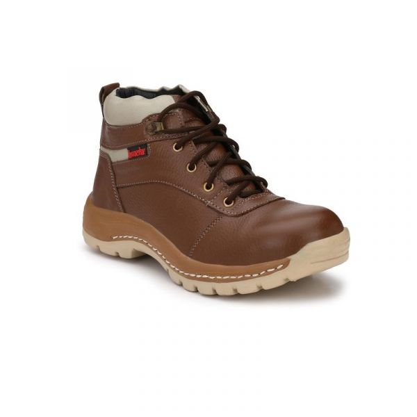 Kavacha Leather Steel Toe Brown Safety Shoe S47