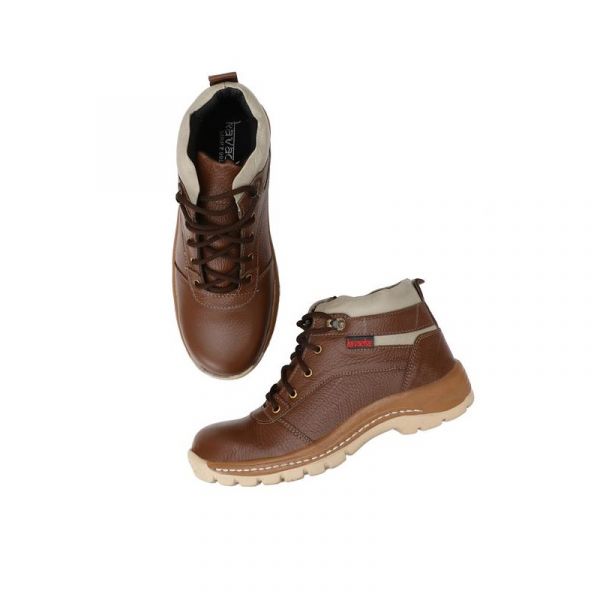 Kavacha Leather Steel Toe Brown Safety Shoe S47