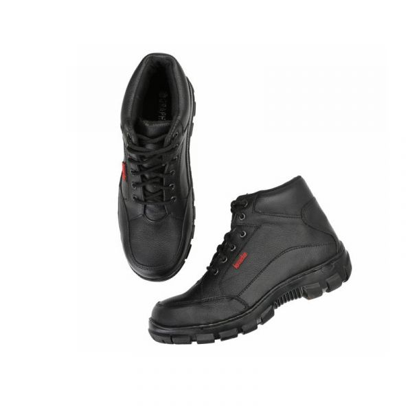 Kavacha Pure Leather Steel Toe PVC Black Safety Shoe S50