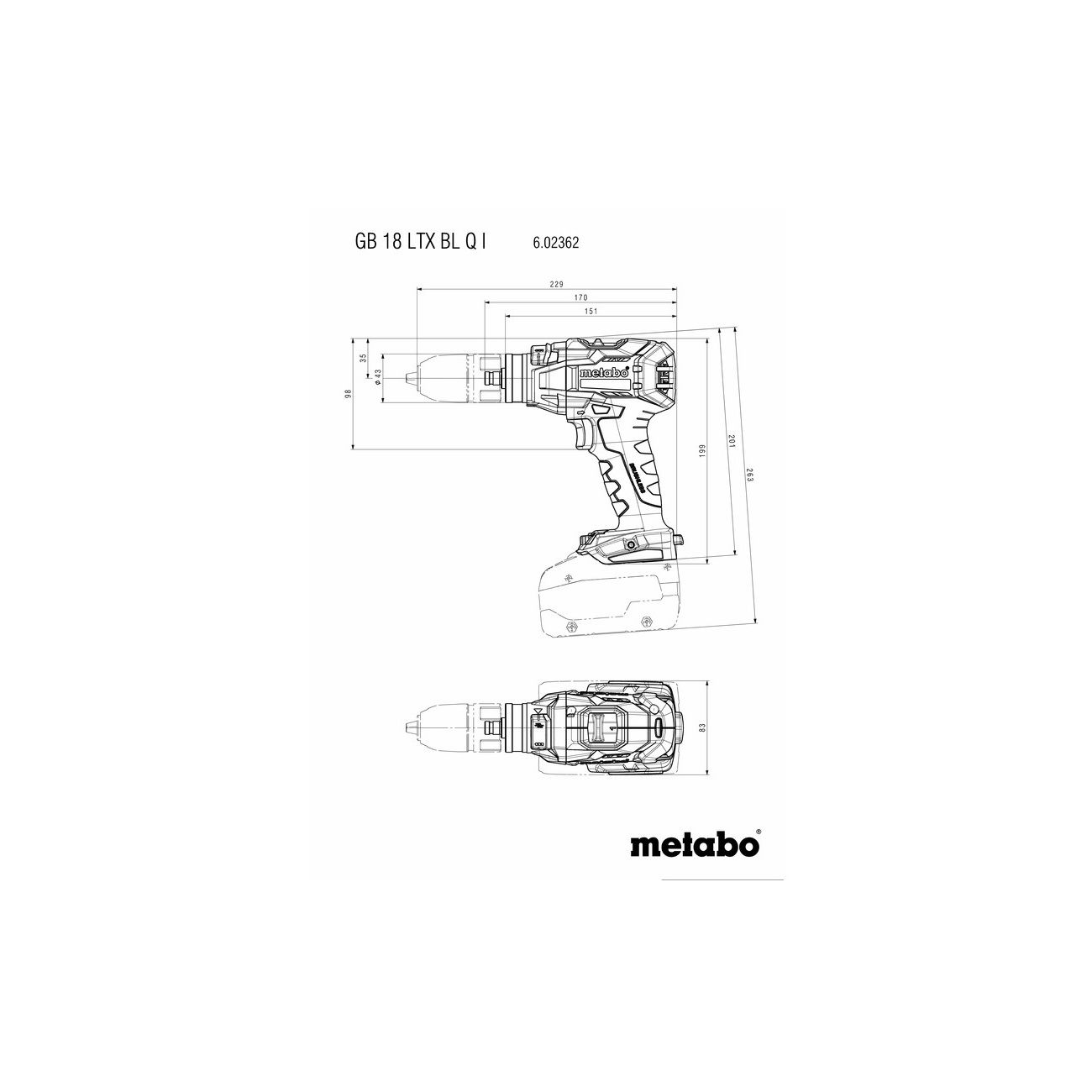 Metabo Cordless Tapper 18V GB 18 LTX BL Q I