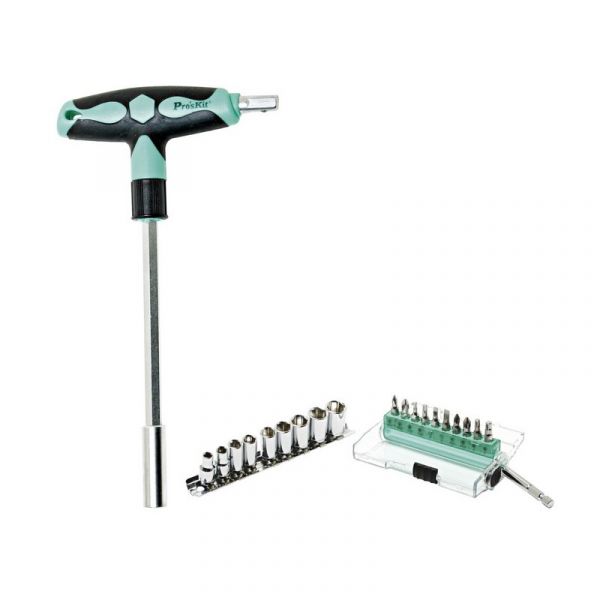 Buy Proskit 20 in 1 T-Handle Drive Sockets & Bits Set SD-9701M Online ...
