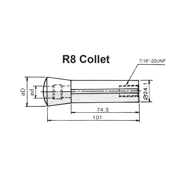 Vertex R8 Collet System Tool Holders 15mm R8-15