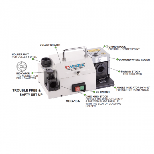 Buy Vertex Precision Drill Grinder VDG13A Online Technocart